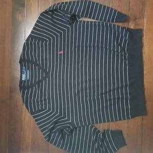 Men's Polo Ralph Lauren Sweater XL, long sleeve, black with white striped